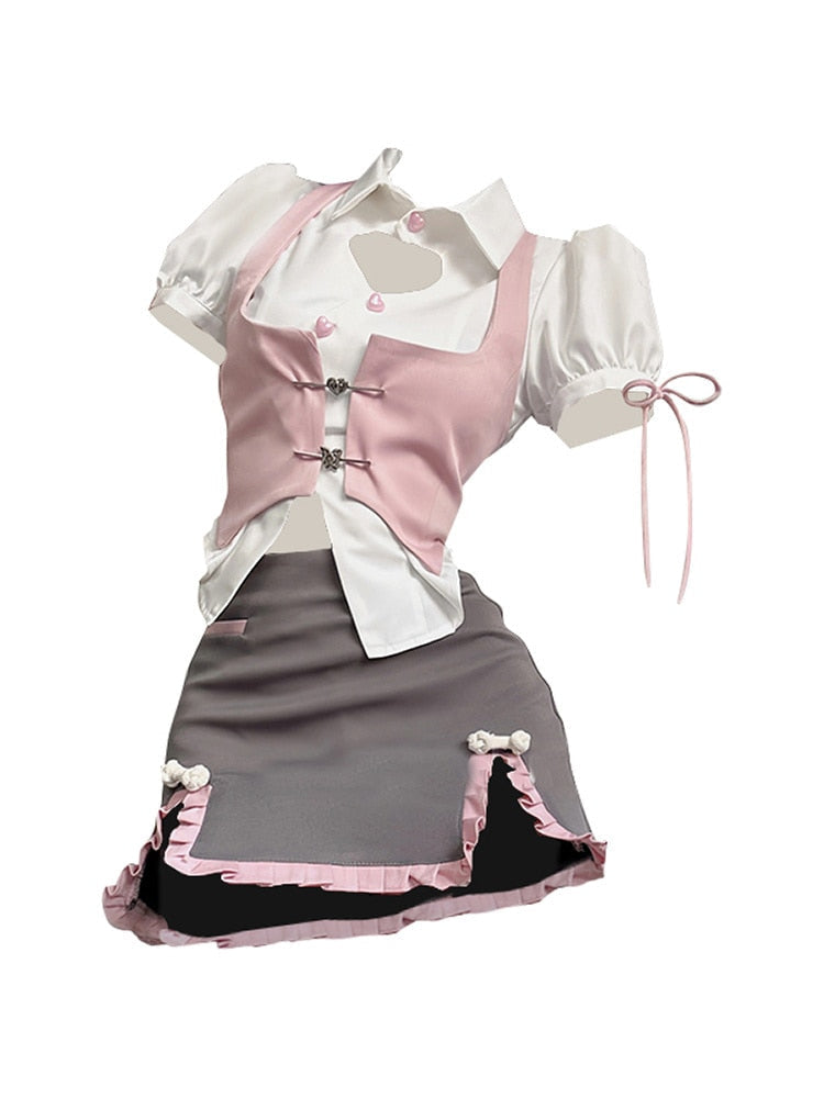 Pastel academia outfit set - academia - kawaii - outfit set - pastel - pink