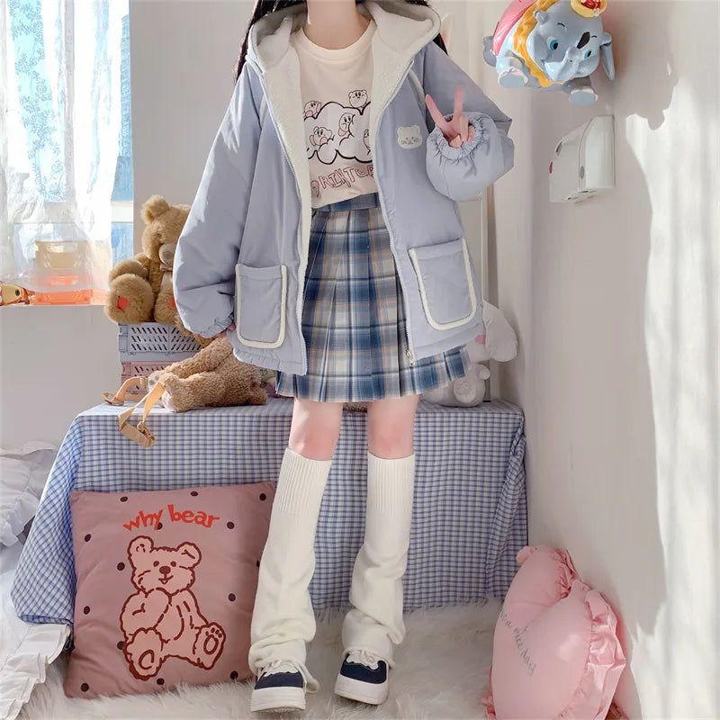 Pastel bear double-sided jacket - bear - coat - fairy kei - jacket - pastel