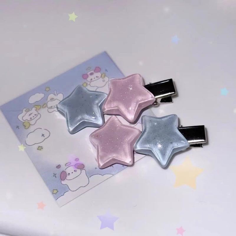 Pastel candy star hair clips - candy - fairy kei - gummy - hair - accessory