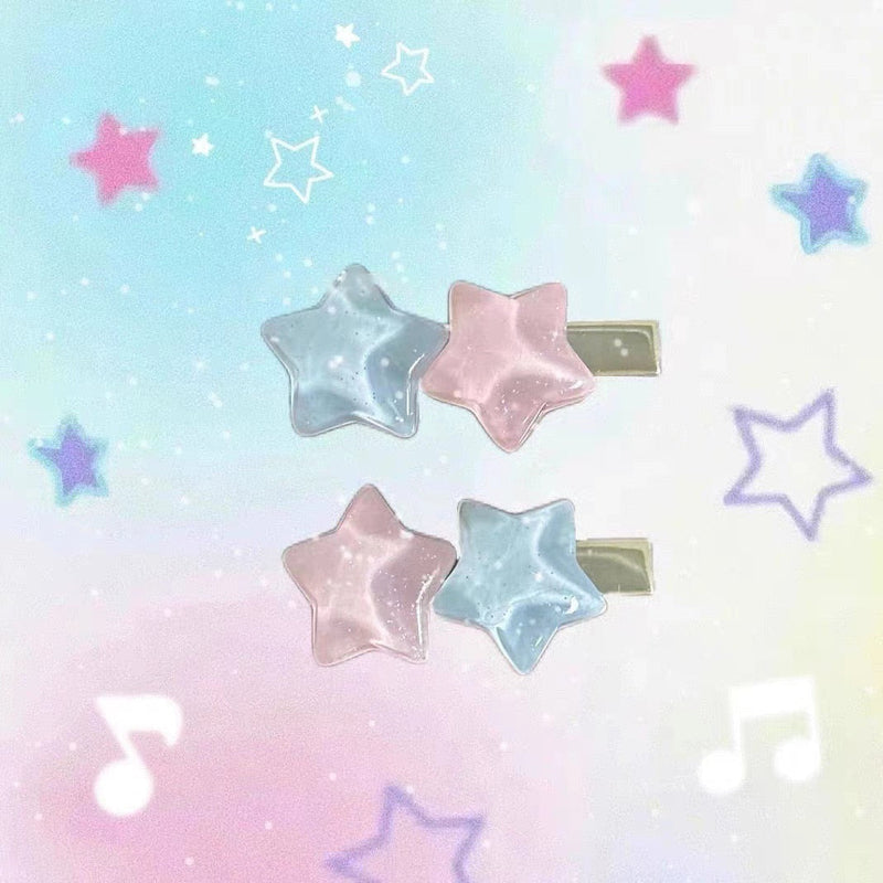 Pastel candy star hair clips - candy - fairy kei - gummy - hair - accessory