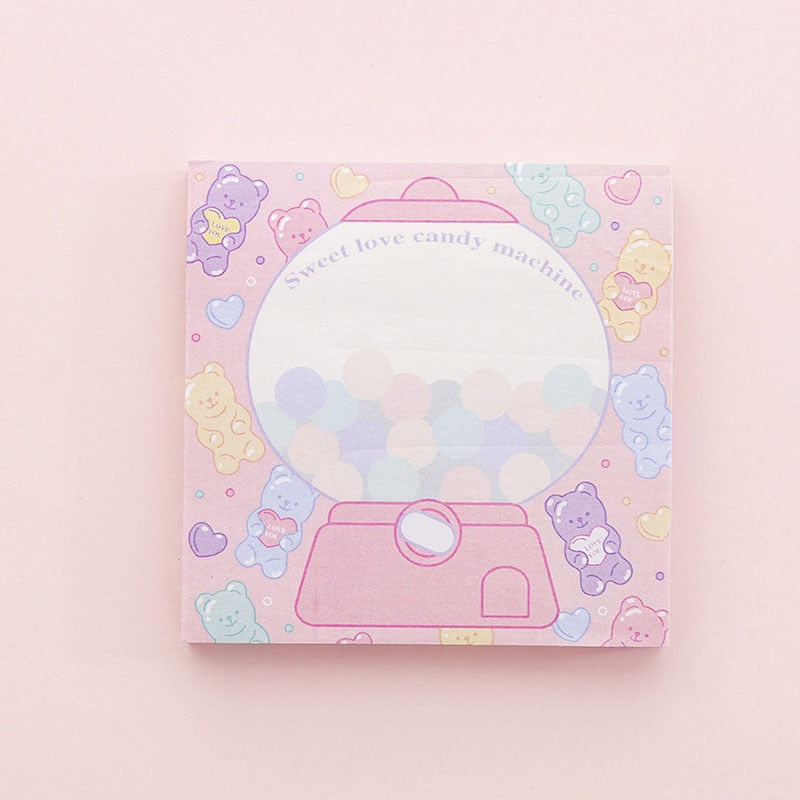 Pastel Candy Bears & Bubble Gum Sticky Note Pads | Kawaii Babe