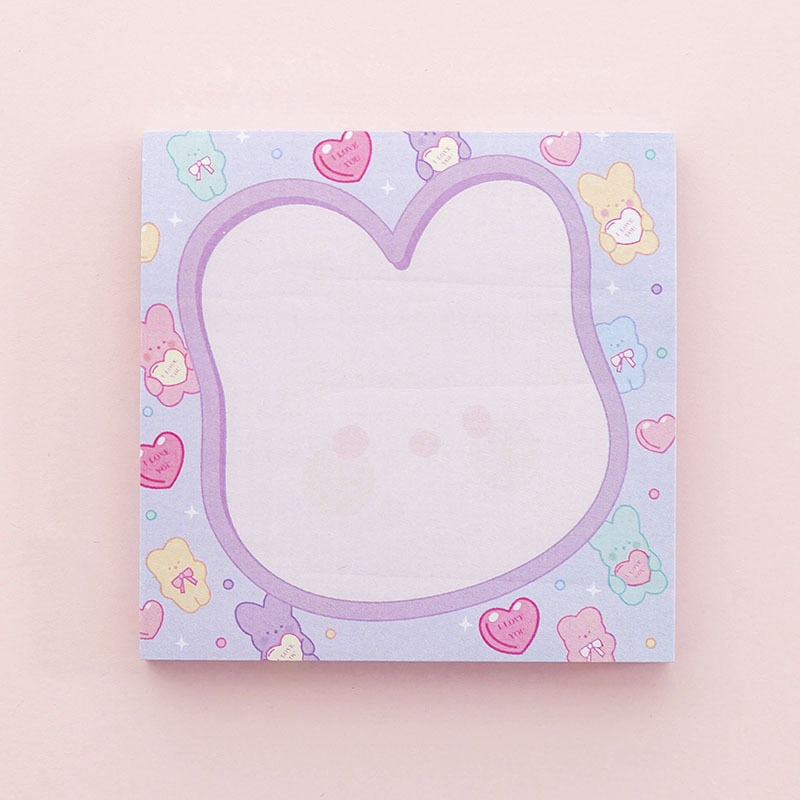 Pastel candy sticky note pads - bear - bears - bows - bubble gum - gumball