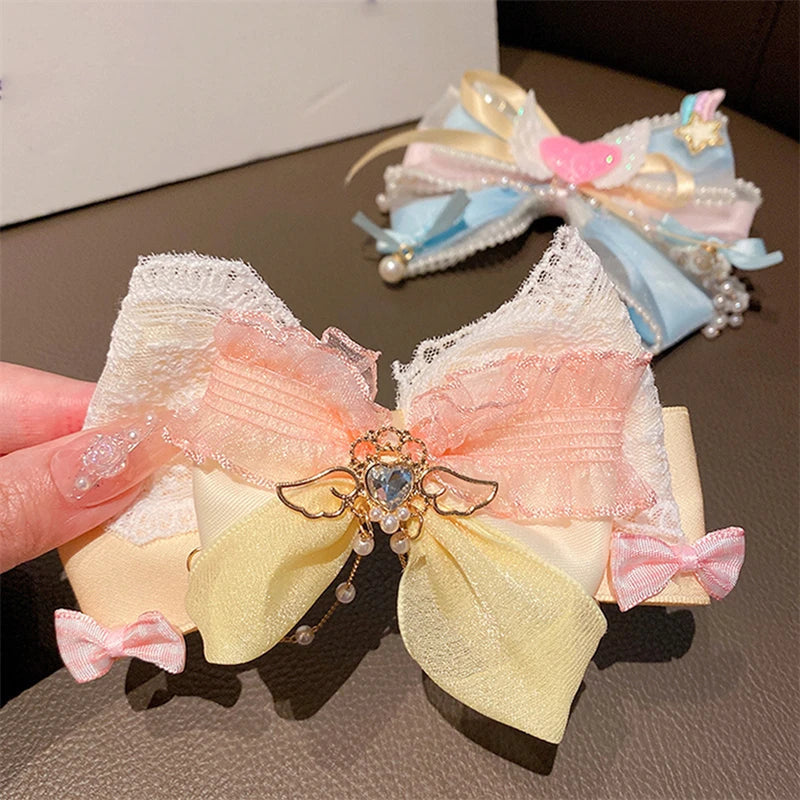 Pastel decora hair bows - bows - hair - accessory - claw - clips