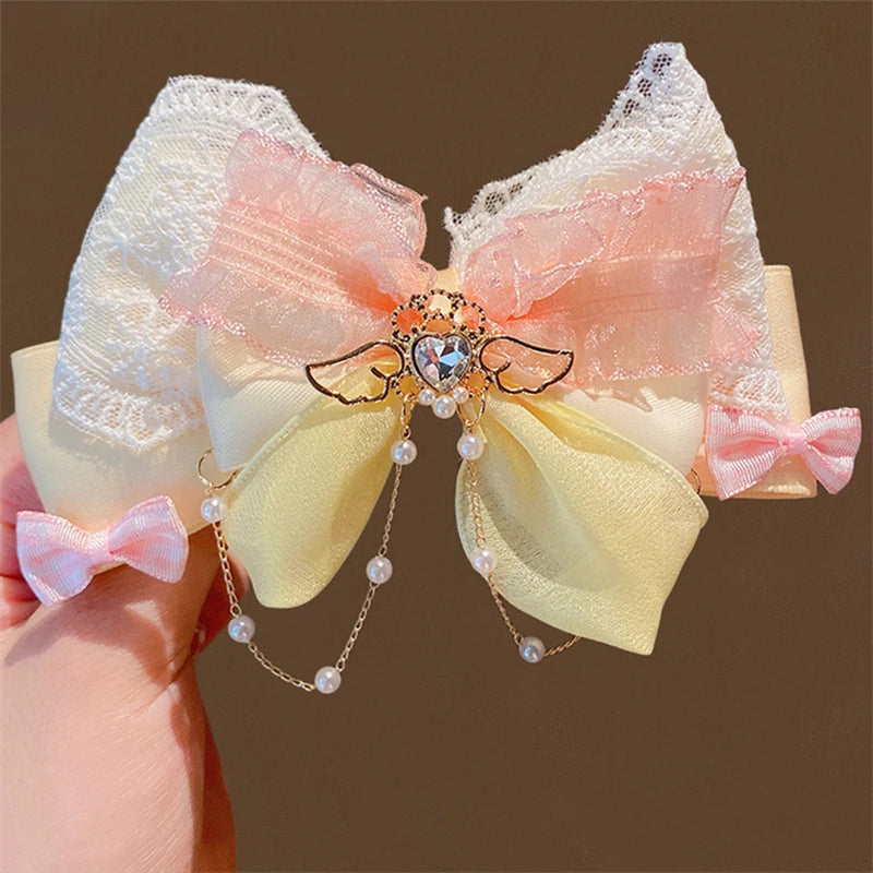 Pastel decora hair bows - bows - hair - accessory - claw - clips