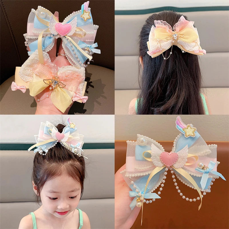 Pastel decora hair bows - bows - hair - accessory - claw - clips