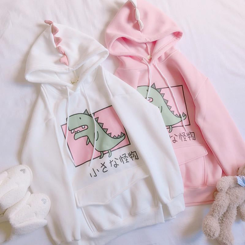 Pastel dino hoodie - black - dinos - dinosaur - dinosaurs - hoodie