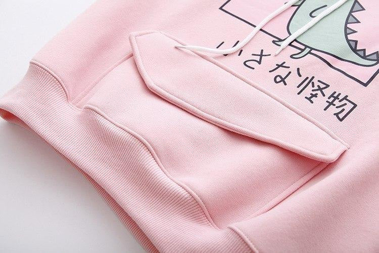 Pastel dino hoodie - black - dinos - dinosaur - dinosaurs - hoodie