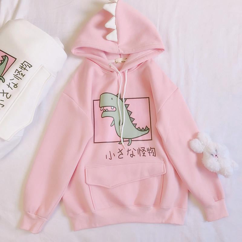 Pastel dino hoodie - black - dinos - dinosaur - dinosaurs - hoodie