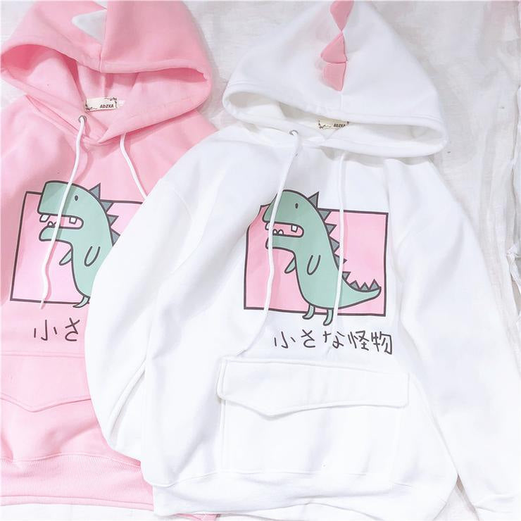 Pastel dino hoodie - black - dinos - dinosaur - dinosaurs - hoodie