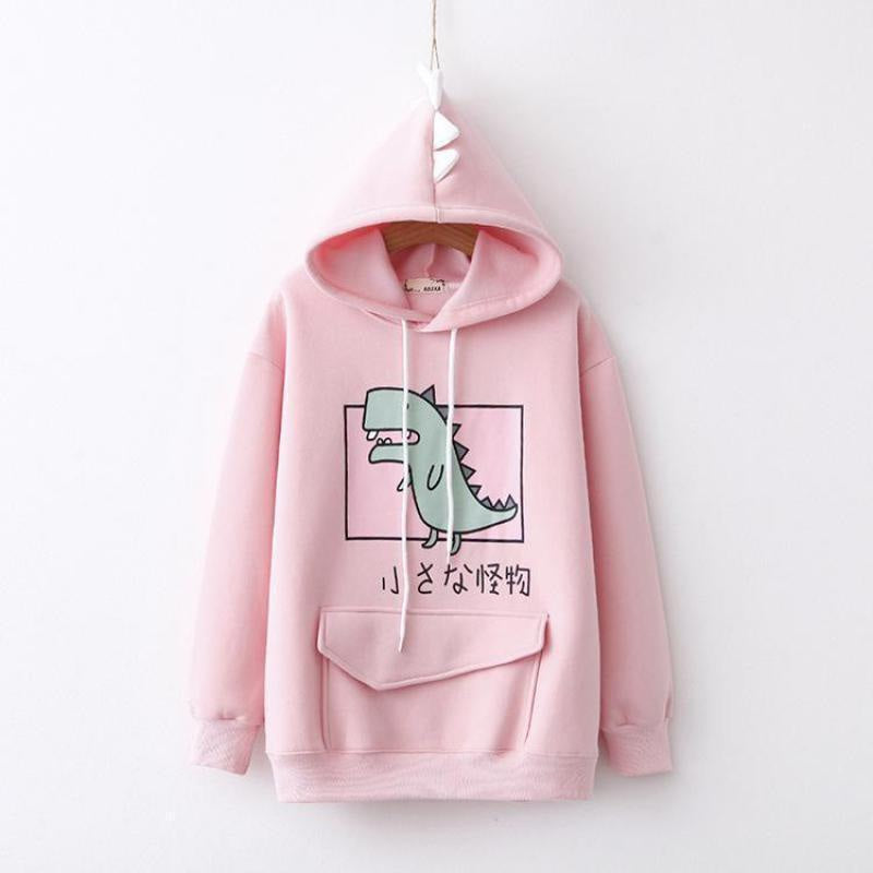 Pastel dino hoodie - black - dinos - dinosaur - dinosaurs - hoodie