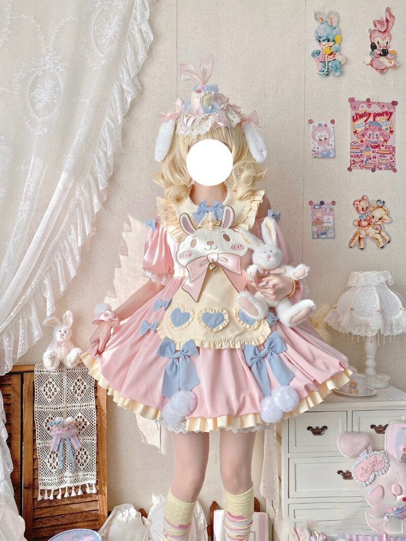 cute bunny dress Pink / S
