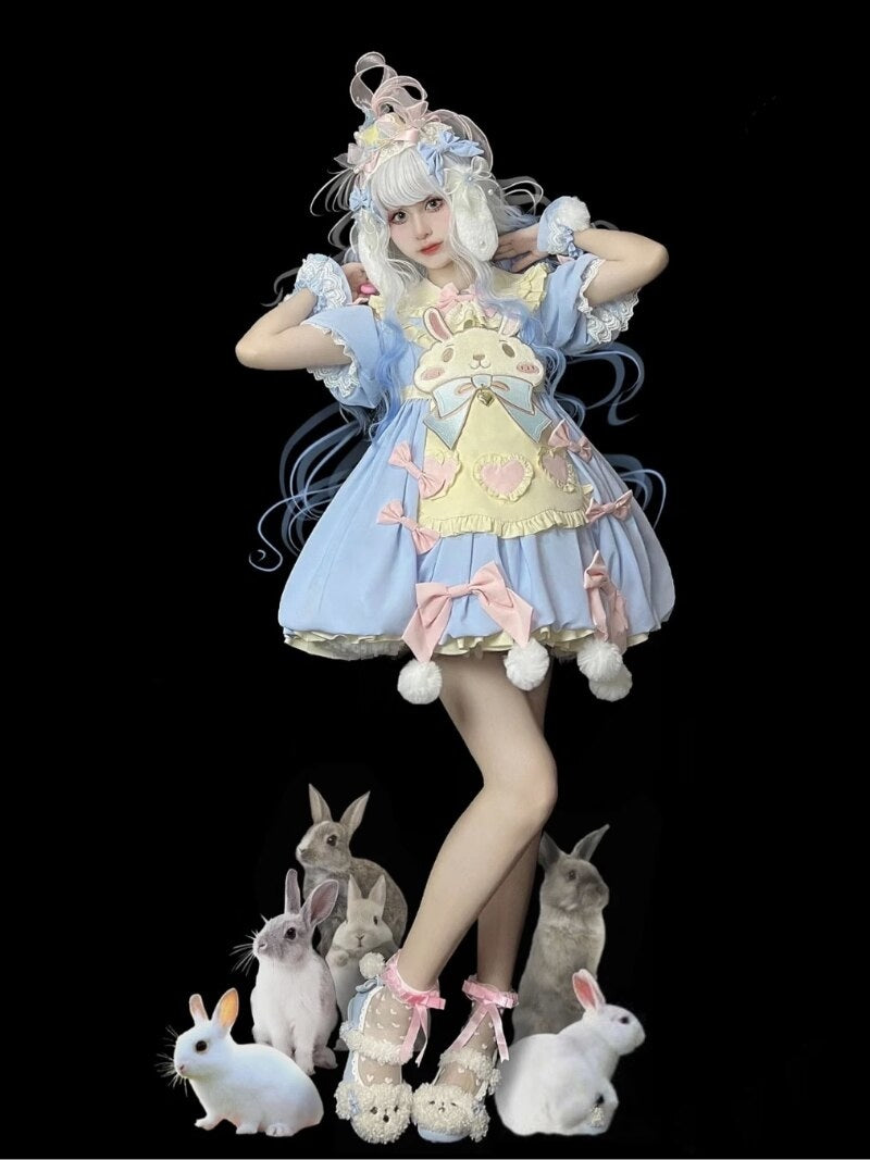 Kitsch Bunny Lolita Dress JSK Petticoat Tutu Fairy Kei