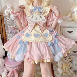 Pastel easter bunny lolita dress - apron dress - bunnies - bunny - rabbit -