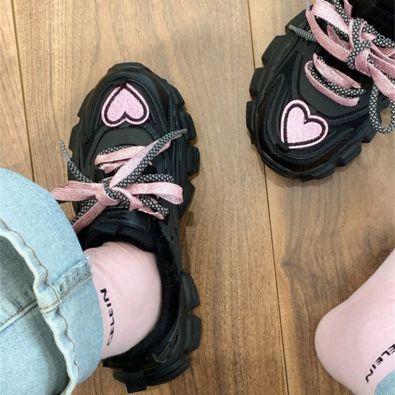 Pastel goth heart sneakers - footwear - kawaii - babe - pastel goth - shoe