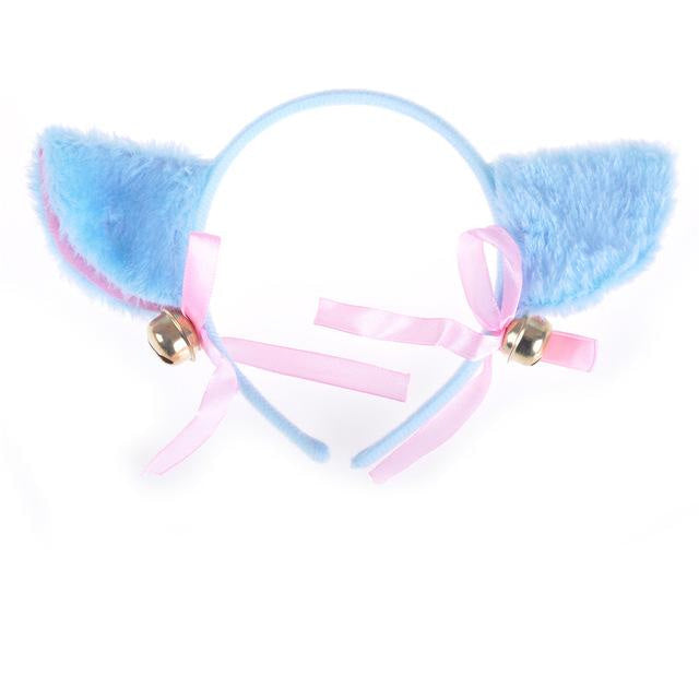 Pastel neko ears - bells - cats - fox - ears - furry