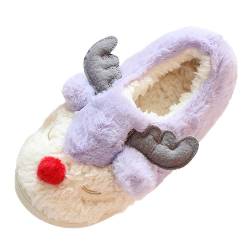 Kawaii pastel plush reindeer slippers soft night shoes