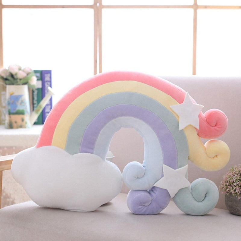 Pastel rainbow sky throw pillows - cushions - kawaii - pastel - pillows - plush