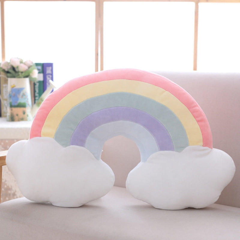 Pastel rainbow sky throw pillows - cushions - kawaii - pastel - pillows - plush