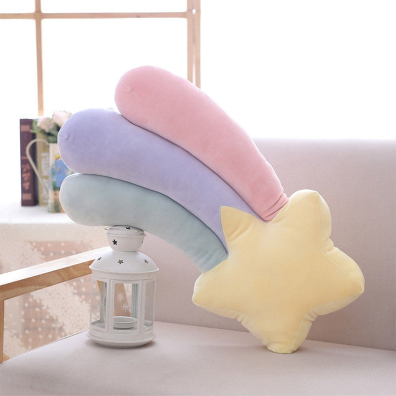 Pastel rainbow sky throw pillows - cushions - kawaii - pastel - pillows - plush