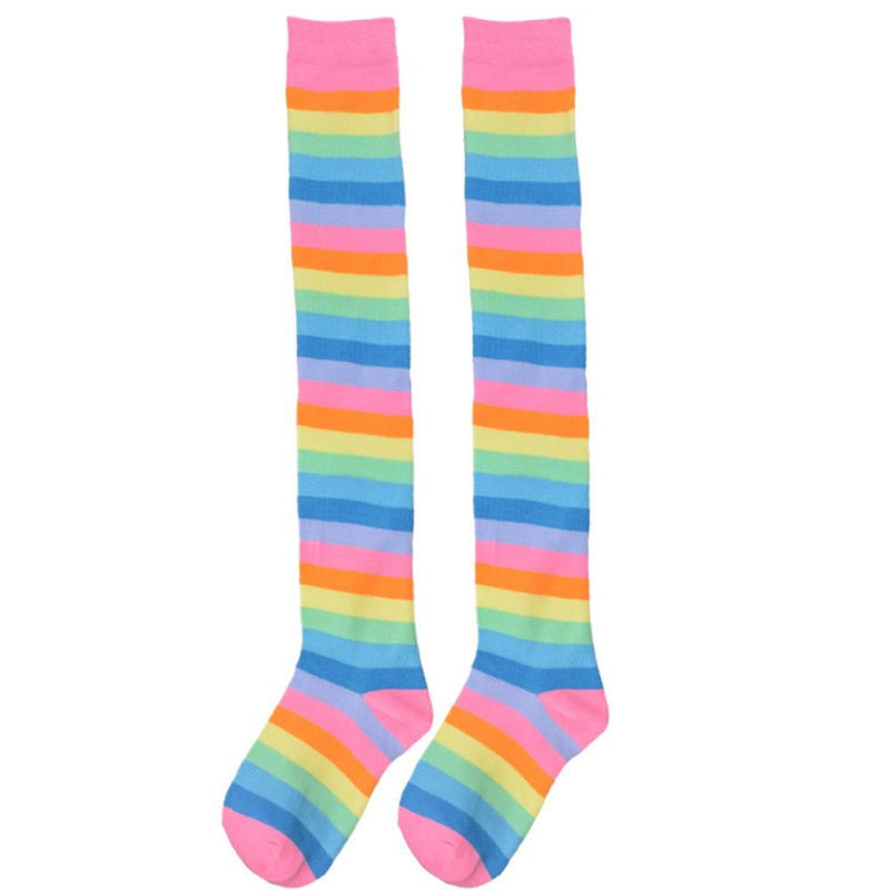 Pastel rainbow thigh highs - fairy kei - kawaii - fashion - knee highs - socks