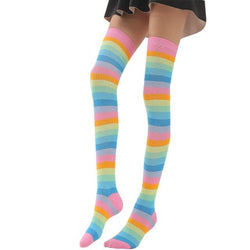 Pastel rainbow thigh highs - fairy kei - kawaii - fashion - knee highs - socks