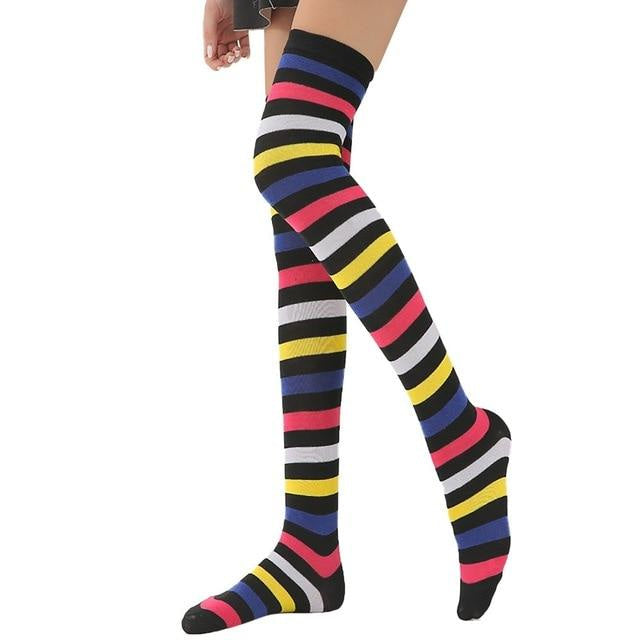 Pastel rainbow thigh highs - fairy kei - kawaii - fashion - knee highs - socks