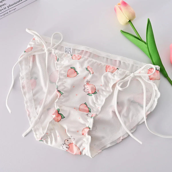 Peach Bunny Perfection Panties - bunny rabbit, lingerie, panties, peach, undies