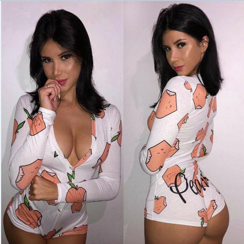 Kawaii peachy babe cozy cotton onesie bodysuit