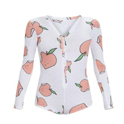 Kawaii peachy babe cozy cotton onesie bodysuit