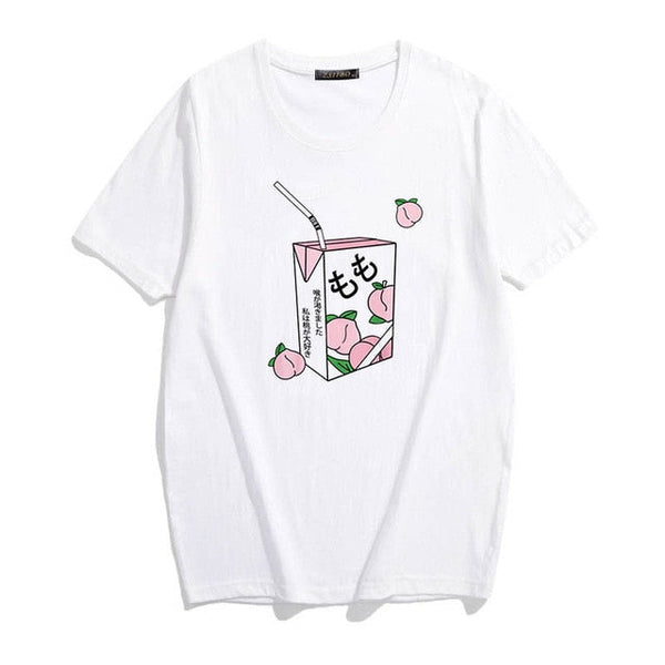 Peach Milk Box T-Shirt Harajuku Japan Cute Fashion | Kawaii Babe