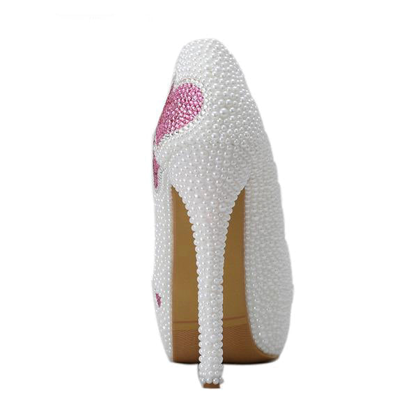 Pearlized sweetheart pumps - bridal - bride - candy - hearts - decora