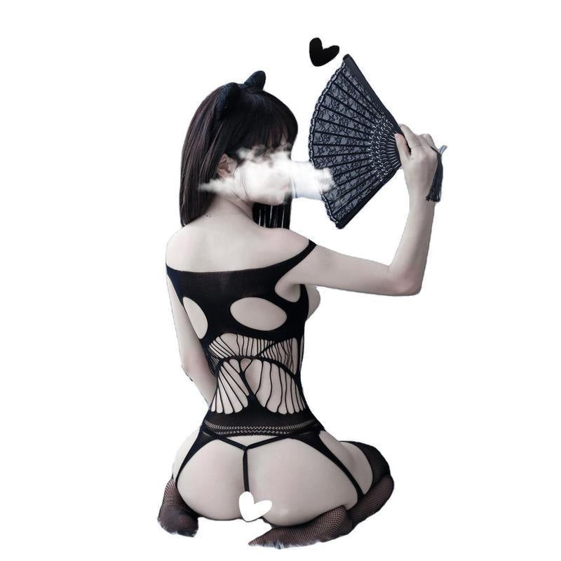 Peekaboo fishnet bodysuit - backless - bodystockings - bodysuits - catsuit - fishnet