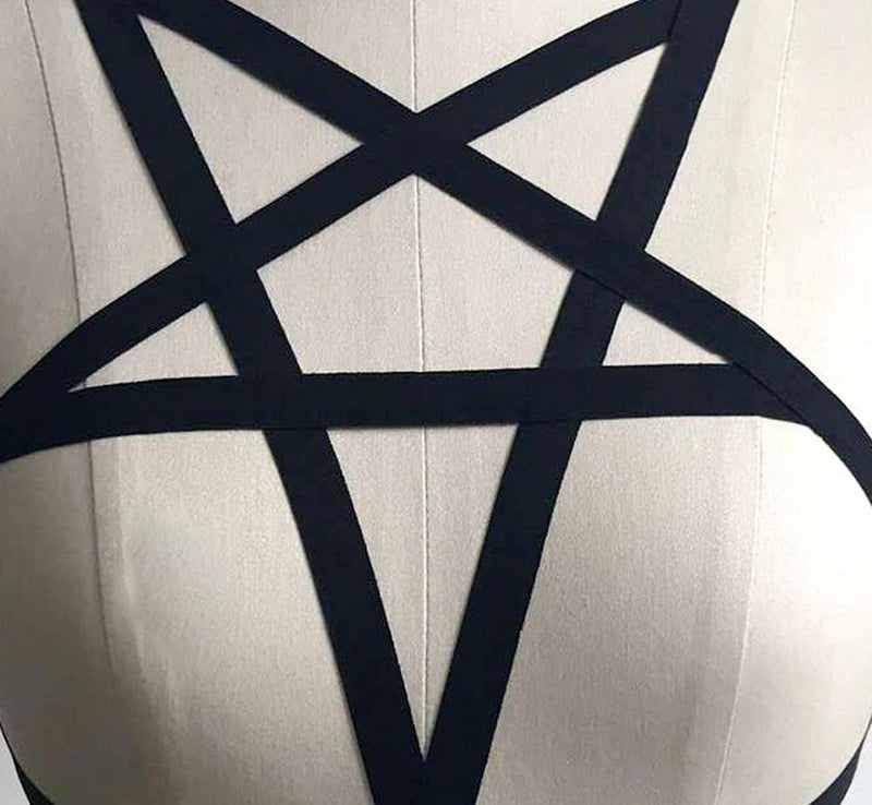 Pentagram harness - black - garter - goth - harness - harnesses