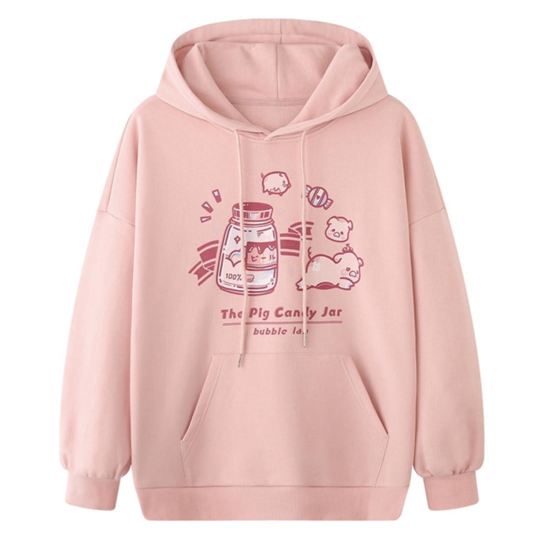 Piggy candy jar hoodie - cute - fairy kei - hooded - hoodies - kawaii