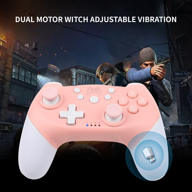 Pink bluetooth game controller for pc/switch - animal crossing - controller