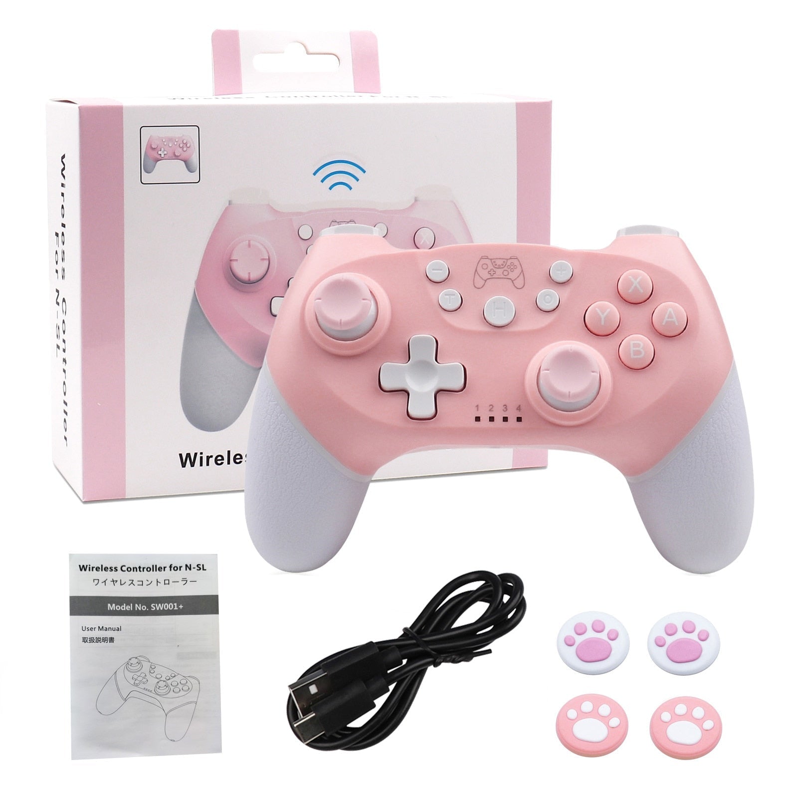 Pink Bluetooth Game Controller For PC/Switch – Kawaii Babe