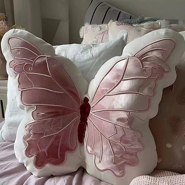 Pink butterfly pillow - butterfly - cushions - fairycore - pillows - seat cushion