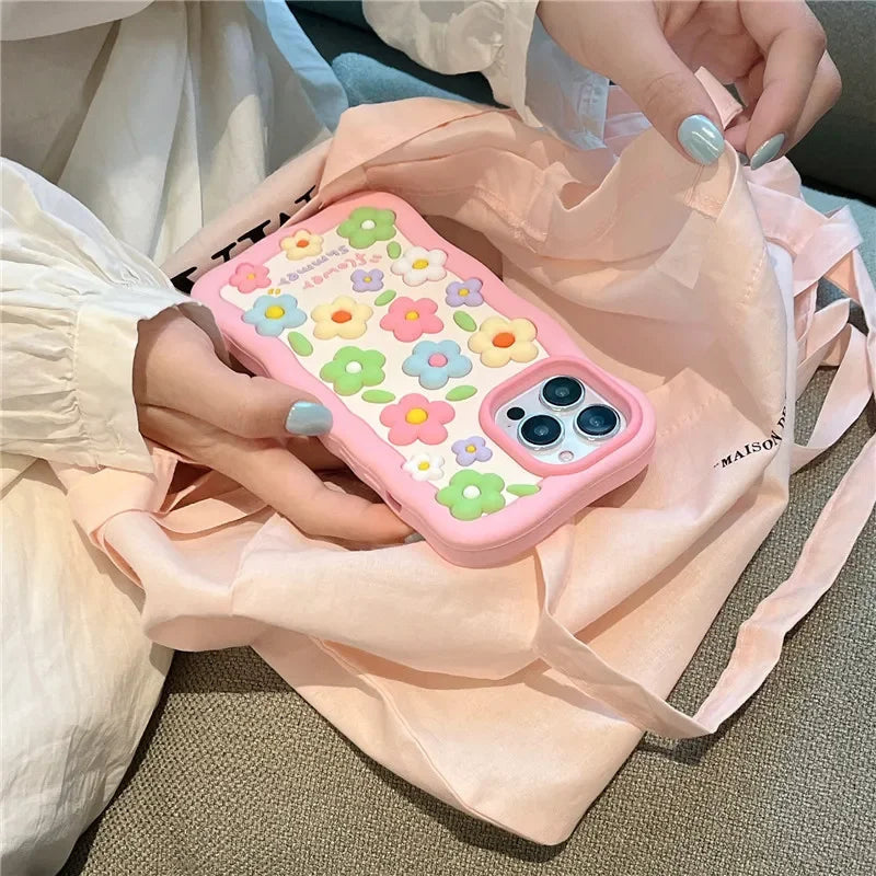 Pink Floral 3D Daisy Flower iPhone Case – Kawaii Babe Pink Floral 3D Daisy Flower iPhone Case – Kawaii Babe