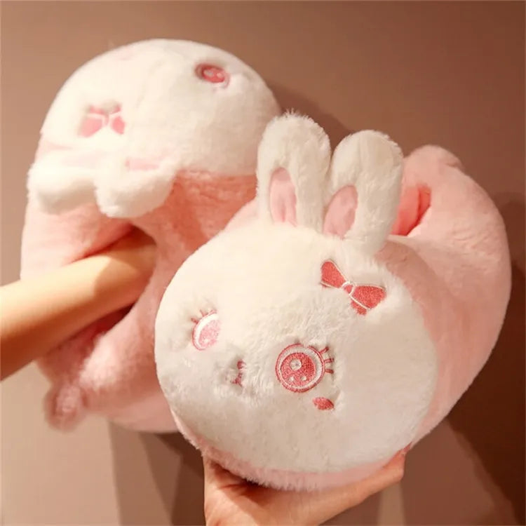 Pink kawaii bunny slippers - bunny - footwear - pastel pink - slippers