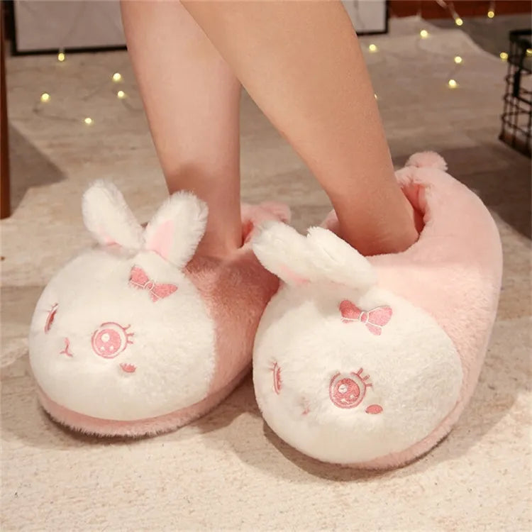 Pink kawaii bunny slippers - bunny - footwear - pastel pink - slippers