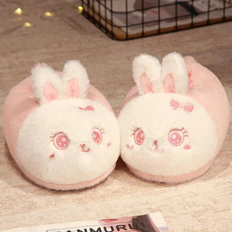 Pink kawaii bunny slippers - bunny - footwear - pastel pink - slippers