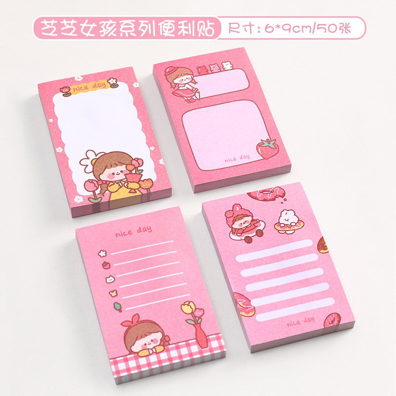 Pink kawaii stationery sticky notes - kawaii - note pad - notes - pink - stationery