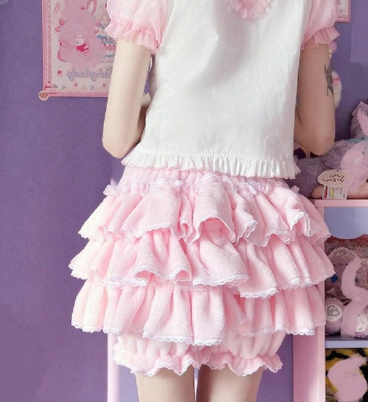 Pink layered cake bloomer shorts - bloomers - kawaii - lolita - shorts