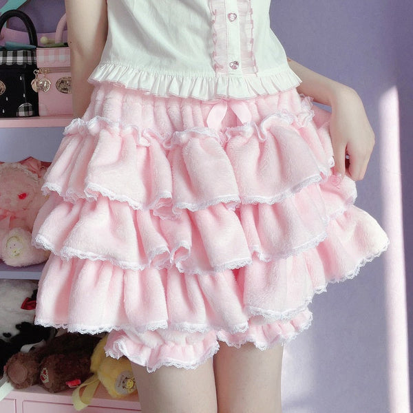 Pink layered cake bloomer shorts - bloomers - kawaii - lolita - shorts