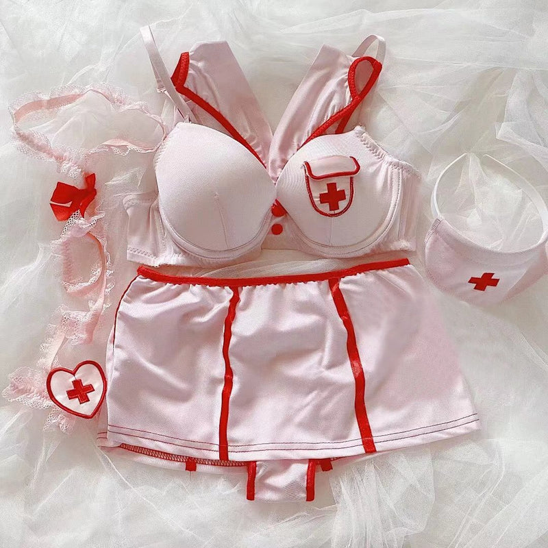 Pink nurse lingerie - cosplay - costume - costumes - halloween - lingerie