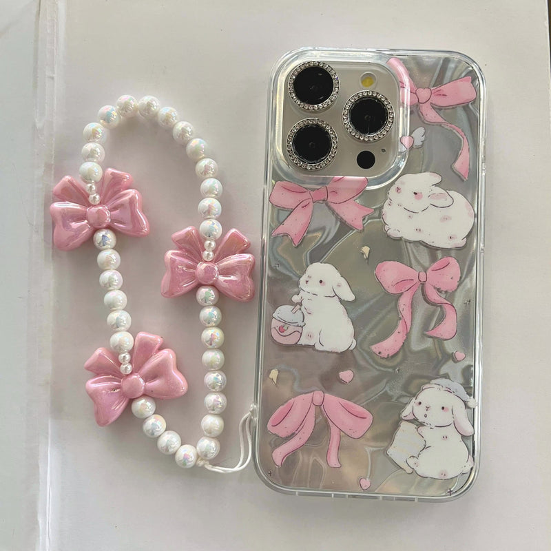 Kawaii pink pastel ribbon bows bunny iphone case phone cover | babe