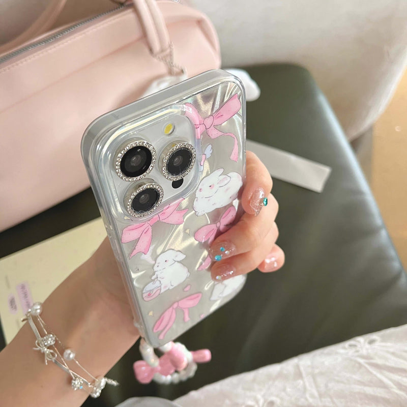 Kawaii pink pastel ribbon bows bunny iphone case phone cover | babe