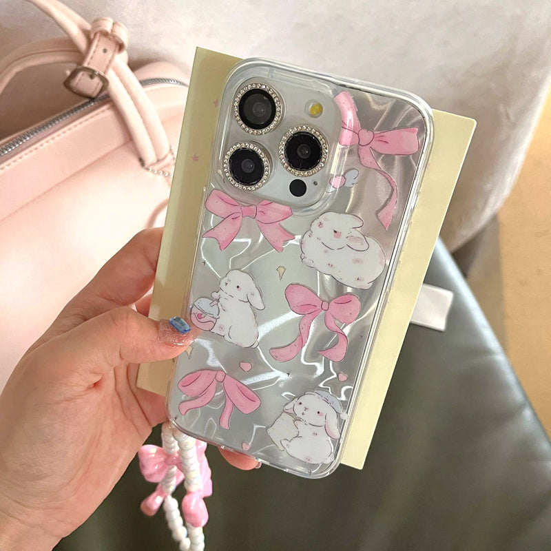 Kawaii pink pastel ribbon bows bunny iphone case phone cover | babe