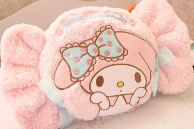 Kawaii pink plush fairy kei decorative throw pillows candy shaped and star