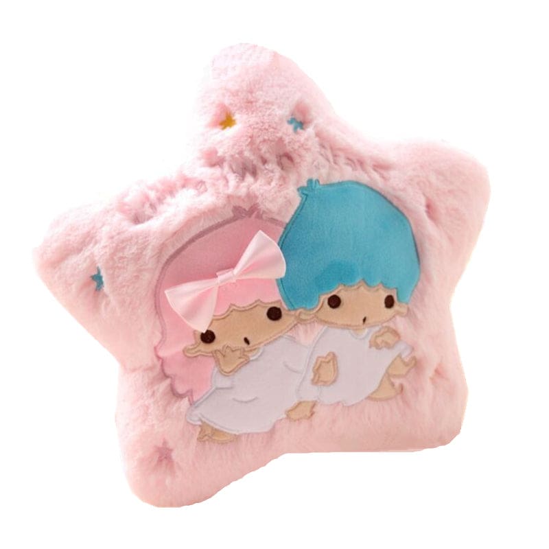 Kawaii pink plush fairy kei decorative throw pillows candy shaped and star